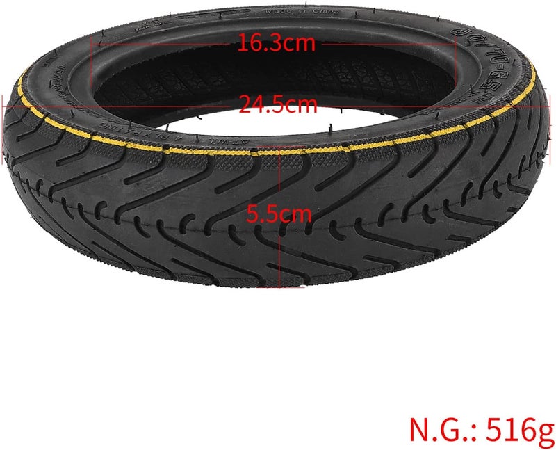 ZAITUO 60/70-6.5 10-inch Rubber Explosion-proof Tubeless Tire + Schrader Straight nozzle Replacement for Segway Ninebot Max G30LP G30 G30E Electric Kick Scooter Tyre Wheel Parts (1) - Image 2